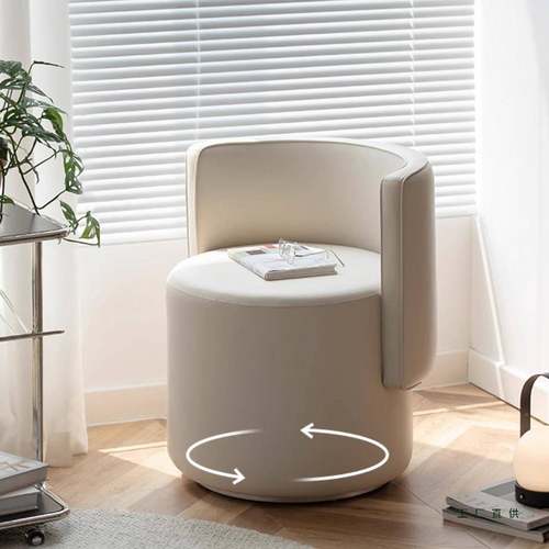 旋转式梳妆凳ZEQ法家卧室轻奢女生奶油子风化妆椅子用靠背凳滑轮