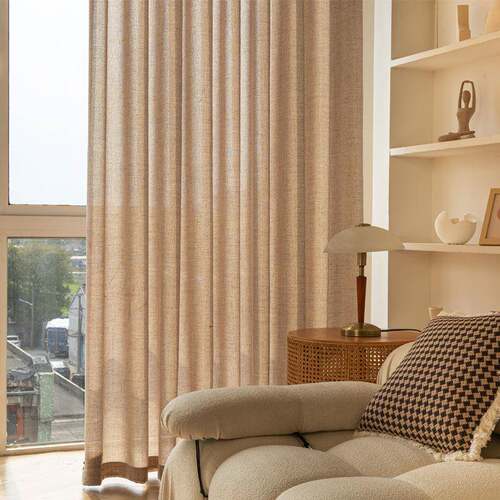 日式棉麻窗帘02新款2原木风亚麻纱帘透630光不透人卧5室客厅书房