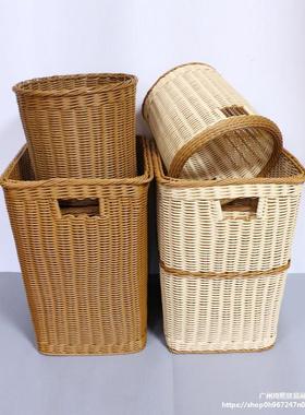 仿纳塑料制品手工织酒店藤毛巾筐脏衣服收QNH纳编篮杂物篮子浴巾