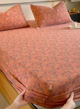 A床类层纱布床笠单件双00全棉SMP纯棉席梦思1垫保护套床单床罩三