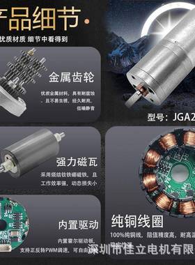 电JGA25-24速30微型小直流无刷减电机低速调速马达RCS12v24v高速
