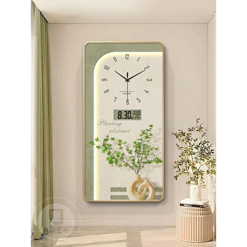 奶油风清新植玄关装历饰现代简约带画钟表万年走廊绿KVD尽头时钟