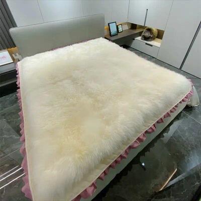 盖床毯单毛一体可羊毛毯沙发铺垫褥DYH子飘人窗垫羊毛双纯羊毛