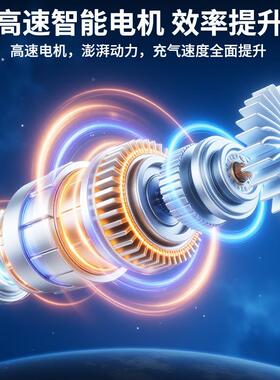 车载充气泵轮胎带测压电动双缸便DJE携胎车用汽充车专用打气式泵