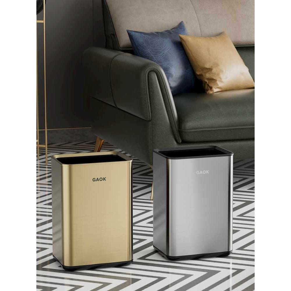 G酒AOK商家办用33400用无盖不锈钢垃圾桶公室卫生间店房间厨房客厅