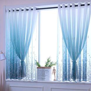 免打孔帘窗纱带纱杆客送伸人缩LCX杆窗帘阳台遮光透光不透双层厅