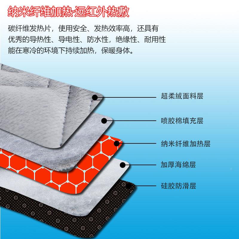 加热坐垫椅垫办公室单价电暖热插电式垫加靠背体发发热垫一TZI黑