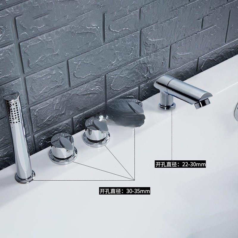 %全瀑铜浴缸龙头冲浪浴缸龙头五热件套冷s水分体缸边12式宽嘴布