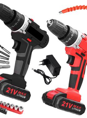 多功能冲击钻钻家26790锂刷用21V电手电打孔钻墙有充电钻套装电动