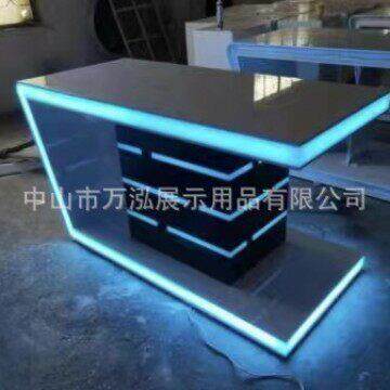 异形圆形展厅中岛台展科技感创意发展光展台展示柜旋转多功柜能示