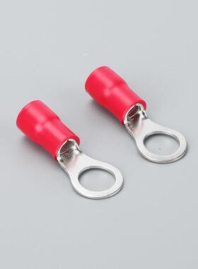 V8-10预绝R缘压接KTS线子端圆形O型铜线鼻子圆型冷压端子预绝冷缘