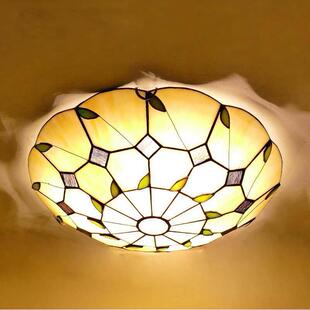 灯客厅灯led餐厅卧室书阳过台道彩色玻璃 H464工厂欧复古吸吸顶式
