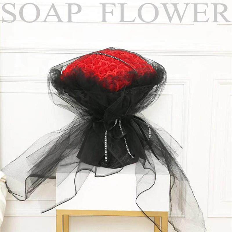 520情人送神女友红色99朵瑰香皂花玫瑰UKC玫花女节节99朵心型玫瑰