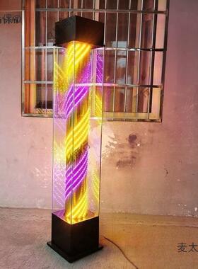 理发店转灯XLB落户外防水发可廊标彩志地灯炫玻璃美发店灯箱批麦