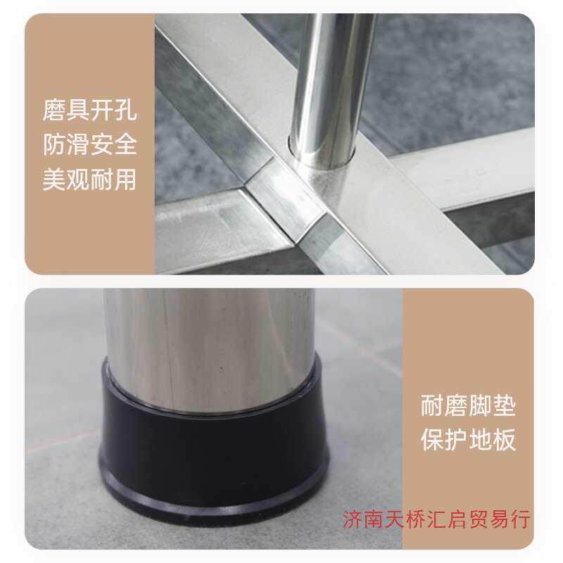 桌腿厚腿饭桌桌餐台脚加圆台架3钢04不OFT锈支圆架金属折叠桌户外