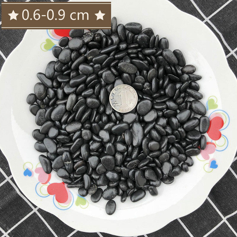 小号黑色抛光鹅卵石天然雨花石石头鱼缸配饰石奇石天然石石材