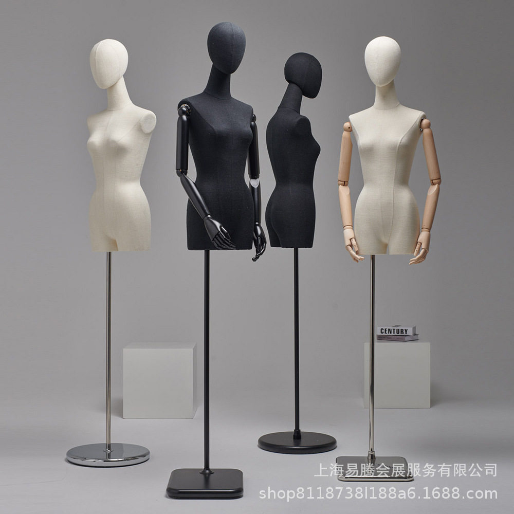 黑色长脖子模特女全身模特架子展示架橱窗假人偶模型女全身半身
