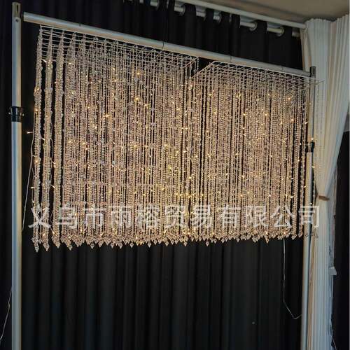 雨榕亚克力珠链珠帘吊帘帘悬挂婚庆景婚礼场装发光饰吊顶混QSR款