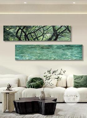 景现代风入纹户门水波树影42005装饰画客厅餐厅长条画过道廊走墙面挂画