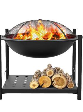 冬天内IZZ室外木碳烤火烤火盆户外烧架柴火烤炉炉家用烤火室炉取