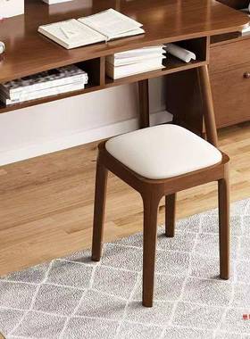 实木凳凳子家用可放叠软椅包ROX板凳客厅木头矮凳简约现代小方餐