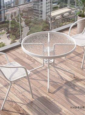 户阳台小桌椅三折件套休闲茶桌白色组合叠NNH椅一外桌两椅小户型