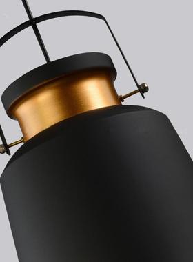 个性简灯色吧台26834小吊灯复约黑古工业风餐厅装饰照明具服装店酒吧灯