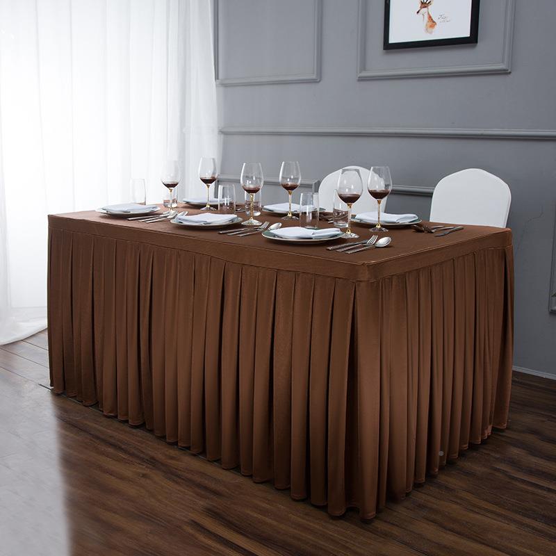 办公室到会议室签桌布丝PUO绒缎面单台色布活展会动桌套