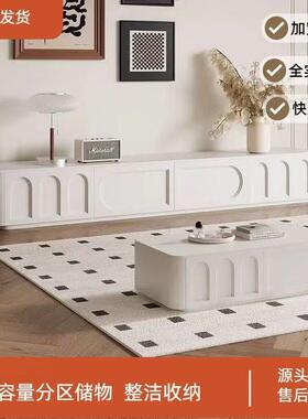 法式KWZ电视柜组茶几地合实木简约电复古风黑色小户型烤漆客厅落