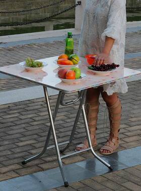 高脚75cBKS农村老式折叠正方桌形m高桌子用折叠桌子家餐桌吃饭桌