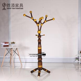三角发财树M-05-1实木蜡落地衣帽架创全意木卧室客办厅公室挂衣架