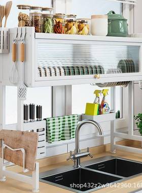 厨碗房水槽置架洗碗物槽QCU水池碗柜家台面多功能筷盘用沥水碟收