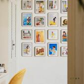 多墙F99H86MJ蛙创意照片墙可挂墙免打约A4孔展示框尺寸组合款 相框