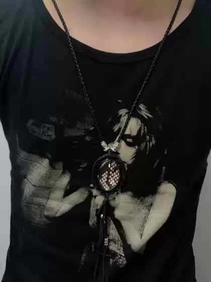 Customized *Kmrii&14Thaddiction Visual Style Serpentine Feather Dark Avant-Garde Subculture Necklace