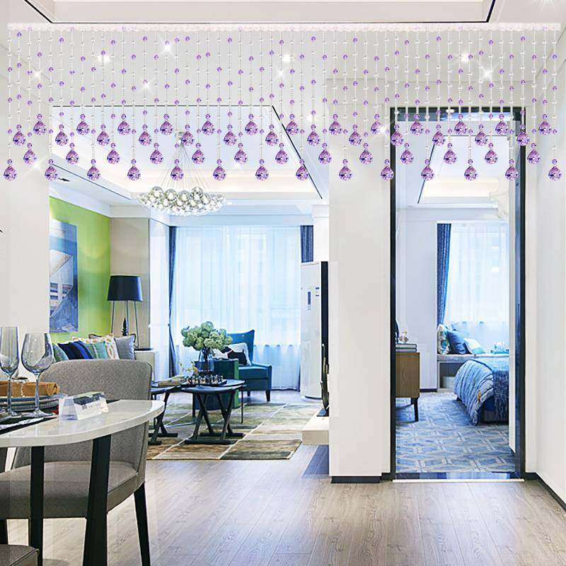 HGX珠帘水晶隔断帘客厅卧室珠子挂帘饰新帘装轻奢门玄关家用免打