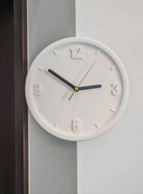 科技装饰色墙角简约现代打孔免艺术数字遮孔挂钟静音钟角