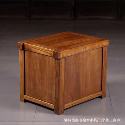 榆老木边柜角柜老门板风化1125简文理床头实木做旧小柜子约储柜物