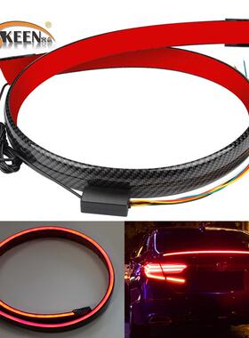 新款碳纤翼汽车改装通用贯穿尾灯尾LE灯D流光QZO转向高刹位车灯