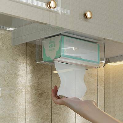 洗脸巾收纳盒壁挂式间纸巾盒DLL置架物免打抽孔轻奢卫生厨房倒挂