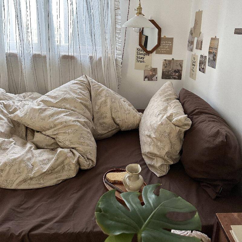 复古风全棉四套式田园NMK纯棉件单被套柔软1.床8m床上法用品宿舍3