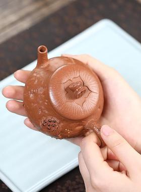 砂宜兴紫壶手工段壶非机车原矿蟹102099莲黄创意花器泡茶壶莲蓬壶