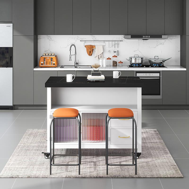 6R料厨房餐边桌板理中岛台收台F768TJ7S纳置物桌操作台铁艺家用简