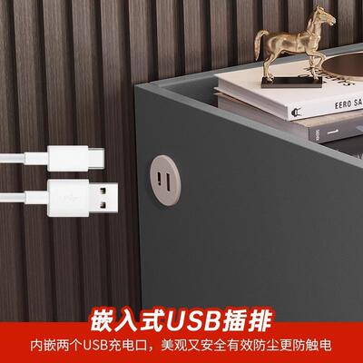 超窄小型实木床头柜简约能现BGH边代家型用卧室小户智能多功三抽