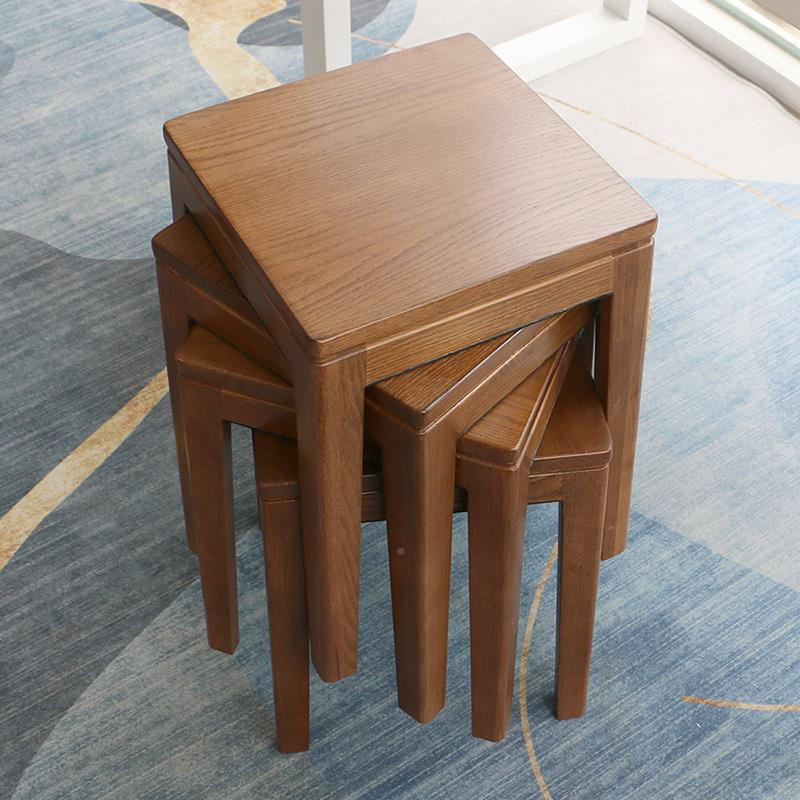 W7橡红木凳子家用实木方F77MMJ7M化妆凳椅子叠放木头简约高板凳凳