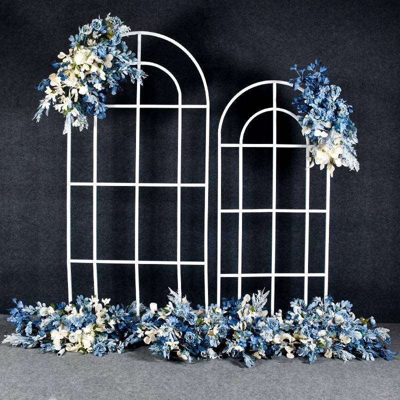 森系礼铁艺子屏风拱门架婚中婚式路引庆迎宾区舞T台布F9630795置