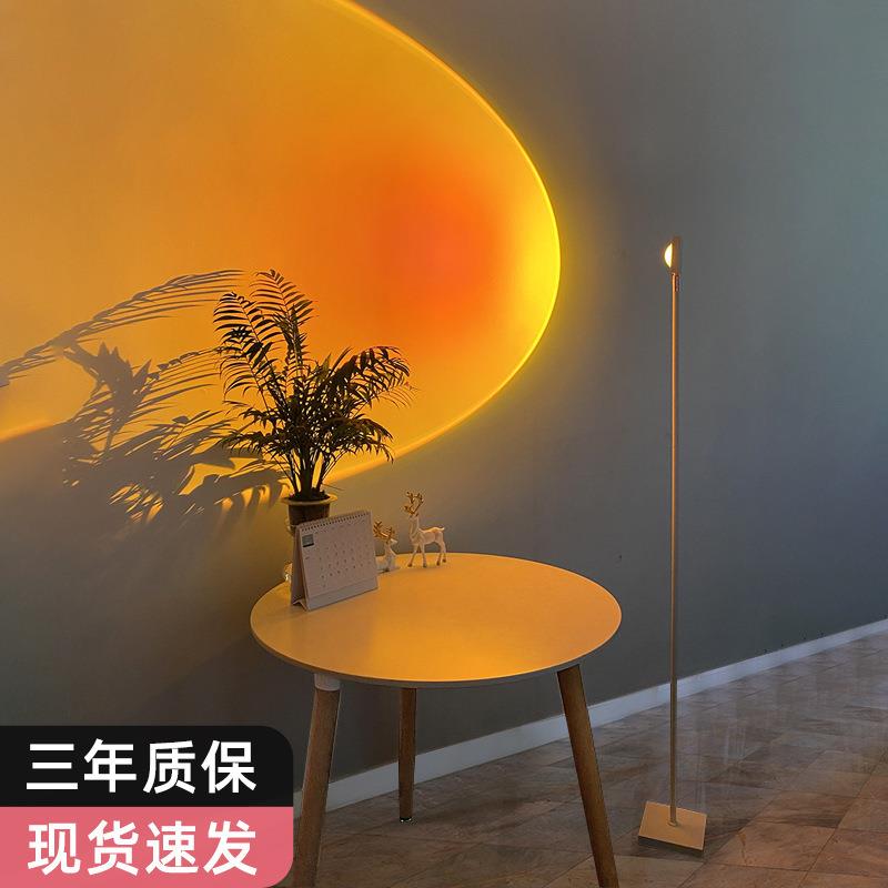 落地灯白色落地灯破晓白浪漫氛围灯拍照直播背景大光圈夕阳日落灯