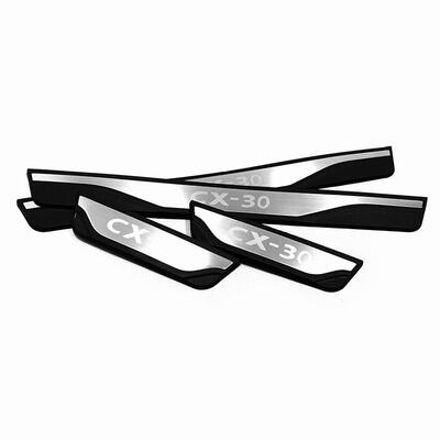 适用马自达CX30外置门槛条塑胶+不锈钢迎宾踏板ForMazdaCX-30