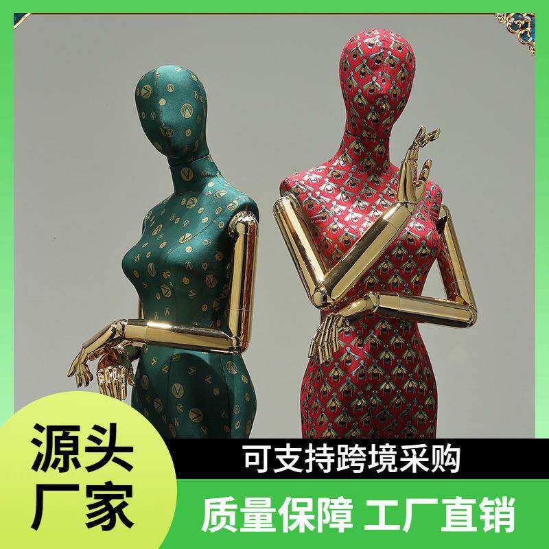 高档国潮风刺绣模特服装店复古风古典模特架子橱窗假人展示架人台