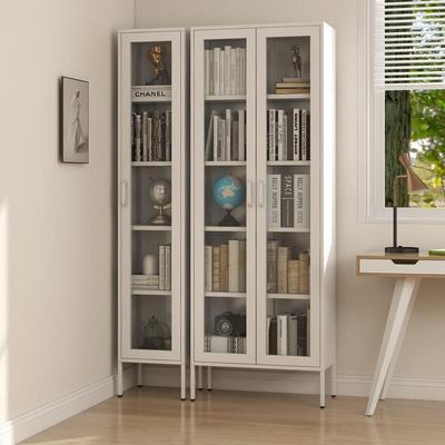 办公室文件柜铁皮柜单门柜资料收纳柜家用玻璃门书柜落地储物柜子