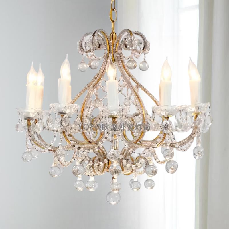 YOYO 厅床奢法式心轻形水晶纯铜吊灯 客SY1168厅餐书房卧室头低楼